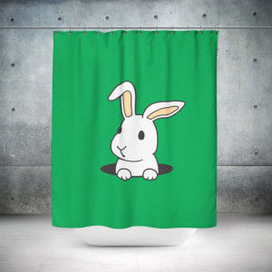 Golf Bunny Shower Curtain