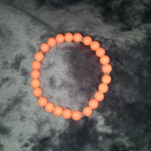 Orange and daisy beaded bracelets