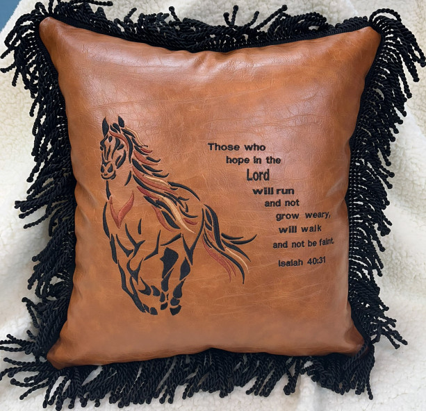 Leather pillow, western chic décor, cowboy chic, western decorative pillow, ranch style décor, rustic western décor, faux leather pillow