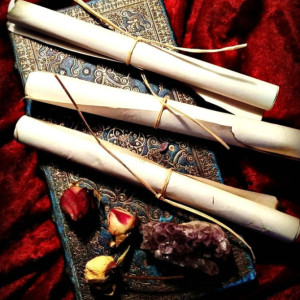 Aged Paper Scrolls, small or large, sets of scrolls, burned handmade papers, write your spells and chants, grimoire pages