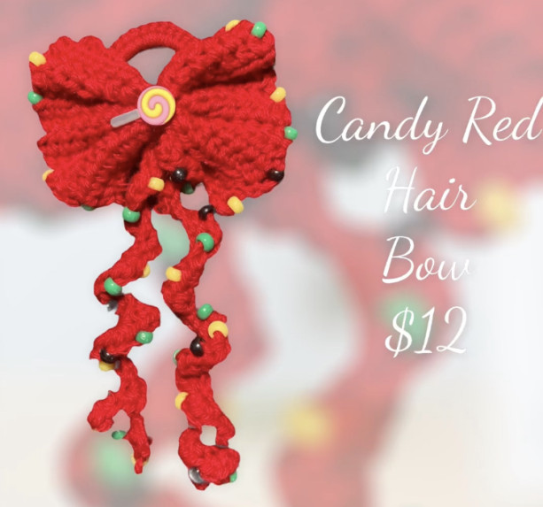 Candy Red hair Bow 
