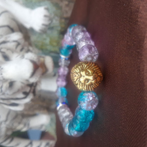 Blue colored lion charmed braclet 