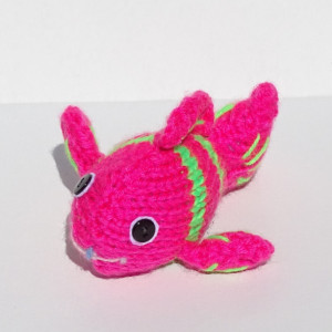 Knit Fish, Hand Knitted Fish, Neon Toy, Stuffed Toy, Soft Toy, Nursery Decor, Small Tropical Fish, Knitted Toy, Ready to Ship, Free Shipping