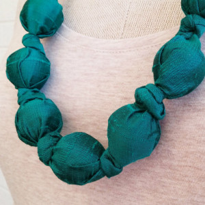 Green Silk Baby-Safe Necklace - Free Shipping