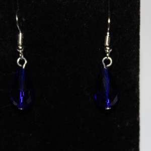 Dark blue teardrop earrings