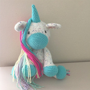 Sprinkles the Unicorn Plush Toy/Unicorn Doll/Unicorn Toy/Crochet Unicorn/Photography Prop/Stuffed Toy/ Soft Toy/Amigurumi Toy- MADE TO ORDER