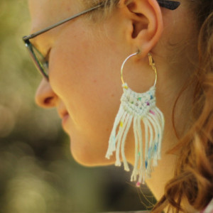 Summer Vibes Macrame Earrings - Boho Earrings - Cotton Earrings - Natural Earrings - Macrame Jewelry - MADE TO ORDER