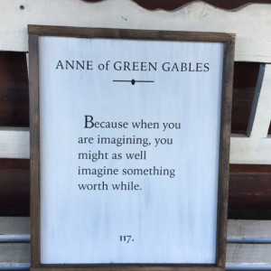 Anne of Green Gables Book Page Art, Quote Sign, Farmhouse Decor, Rustic Wall Decor, Wall Hangings, Nursery Decor, Nursery Wall Decor