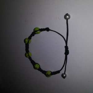 Green Star Beaded Shamballa Bracelet