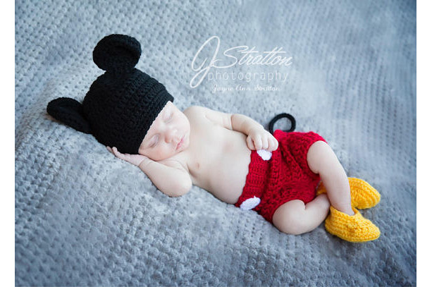 Mickey Mouse Inspired Costume/Mickey Mouse Hat/Mickey Costume/Baby Photo Prop-MADE TO ORDER