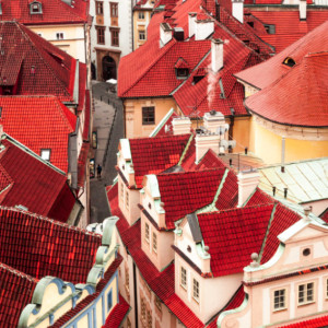 Prague Photography, Prague Architecture, "Sea of Red"