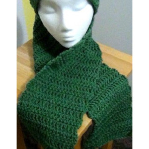 Scarf - Crocheted Scarf - Light Sage Green Handmade Scarf - Winter Neck Wear Accessory from Maine