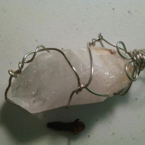 Quartz Crystal wrapped in Silver