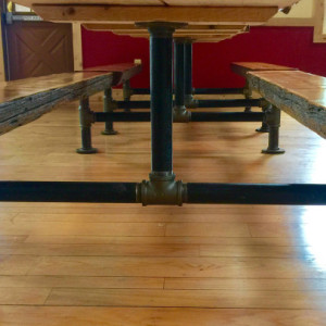 Black Pipe Picnic Table Legs, Table Base "DIY" Parts Kit, Pipe Sizes Available - 1-1/2" Pipe, 