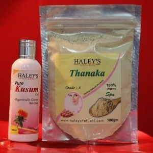 100 gm Thanaka powder Grade A & 100 ml kusumba oil for Permanent hair Removal