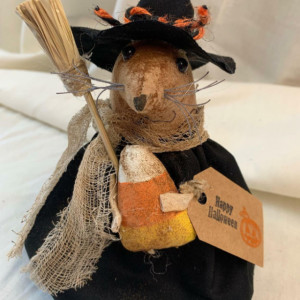 Handmade witch mouse plush halloween