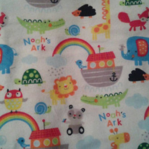 One Noah's Ark PERSONALIZED  baby name blanket  Large Flannel baby boy Blanket nursery baby girl  toddler  swaddle