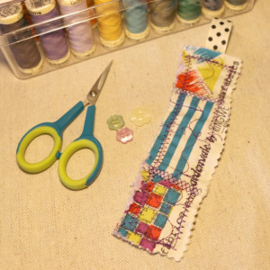 Shabby Quilted Bookmark
