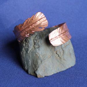Copper Cuff Foldformed Feather