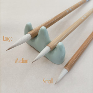 Chinese Calligraphy 3 Bamboo Brush Set - Chinese Calligraphy and Painting Brush | Good for Chinese Kanji and Watercolor