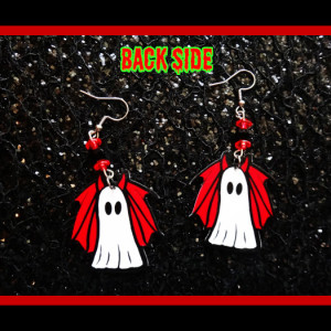 Cute and Spooky Lil' Devil Ghost Halloween Earrings