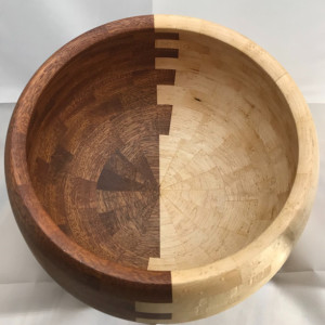 Wooden Bowl Birdseye Maple and Sapele