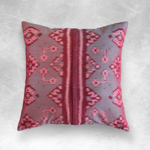 Woven "Pandawa Rouge"  Ikat Pillow, Handmade Balinese Decorative Pillow for modern interior decor