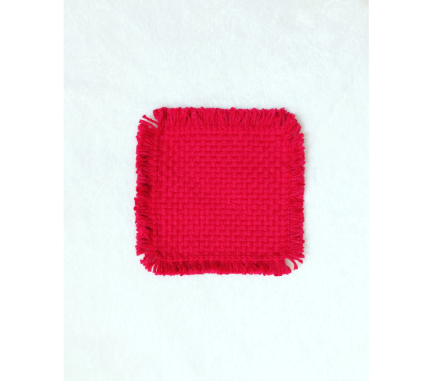 Red square trivet 6 inch handmade by Padma Bella