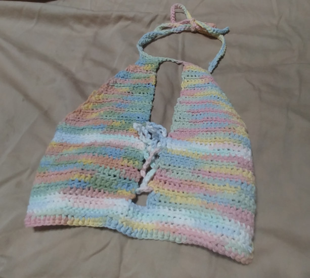 Crochet rainbow halter, small