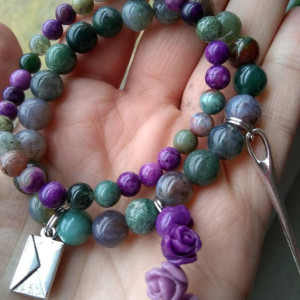 The Color Purple bracelet set - abridged version (3 charms)  Celie design