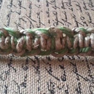 Thick Green Charcoal Yarn Hemp Macrame Bracelet