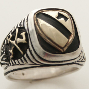 Seventh Cavalry Crossed Saber sterling silver ring