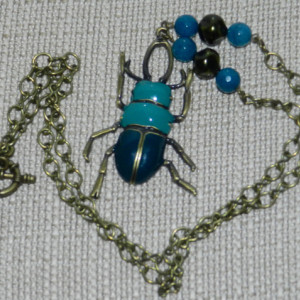 Colored Beetle Necklace A05446