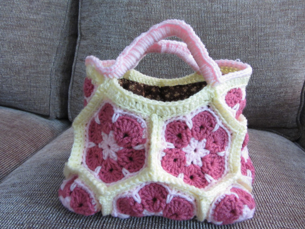 African Flower Crochet Purse, Crochet Bag, Flower Tote Bag, Crochet Bridesmaid Present