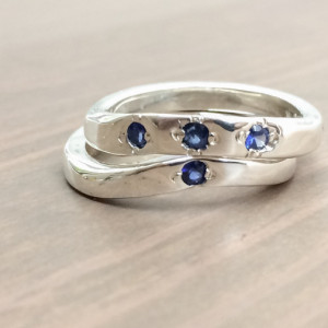 Sapphire Wedding Ring, Alternative Wedding Rings, Single Stone Wedding Band, Wedding Ring, Silver Ring, Midi Ring, Promise Ring