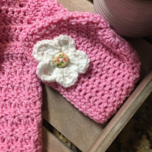 Handmade Newborn baby girl cuddle sack and matching hat
