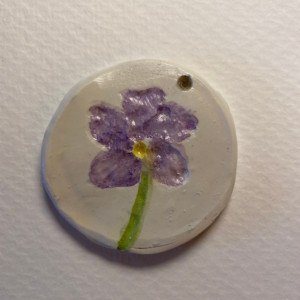 Handmade birth month flower necklace pendant February violet
