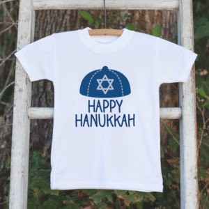 Happy Hanukkah Outfit - Kids Hanukkah Onepiece or Shirt - Holiday Outfit for Newborn, Baby, Toddler, Youth - Hanukkah Gift Idea - Dreidel
