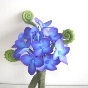 Wedding Hydrangea Boutonniere Groomsmen Blue Purple Flower Best Man Flower Made -to- Order