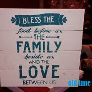 Bless the food before us, Large hand painted wood sign, Kitchen & dining room decor, Housewarming gift, wedding gift,