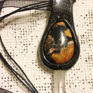 OOAK Picasso Jasper and Polymer Clay Pendant