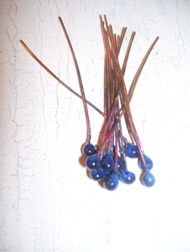 Enameled head pins Denim Blue Jeans Made to order