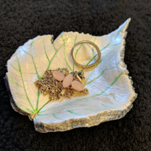 Handcrafted Clay Leaf Jewelry Trinket Dish