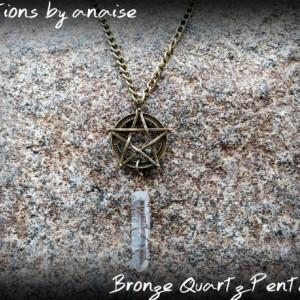 Bronze Quartz Pentacle Necklace