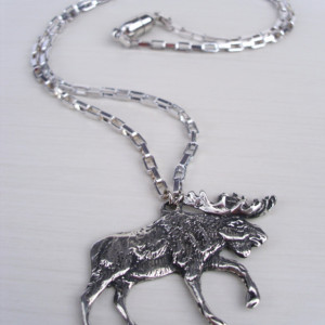 Silver Moose Necklace