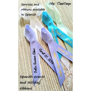 10 Personalized Ribbons in Spanish or other language  (unassembled)