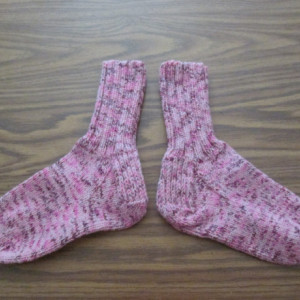 Hand Knit Adult Winter Socks- Cherries Jubilee