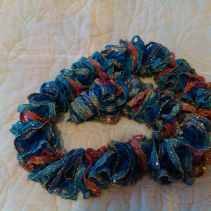 Navy blue turquoise molve scarf