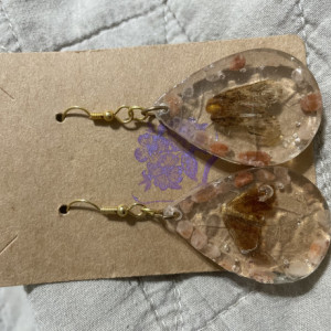 Moth resin earrings 