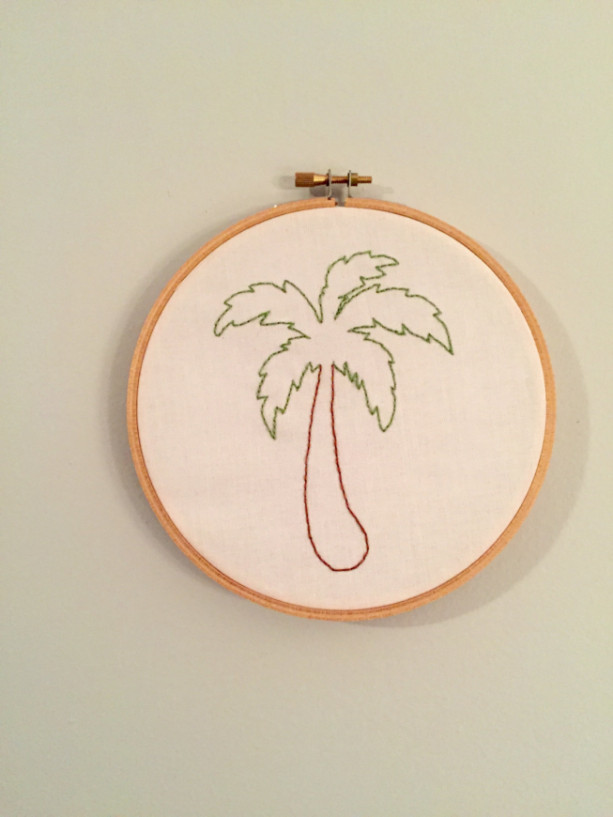 Palm Tree Embroidery Hoop Art Wall Hanging